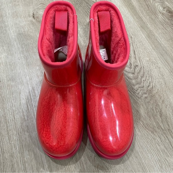 NEW! UGG New Classic Mini Waterproof Clear Boot Hibiscus Pink - Picture 5 of 15